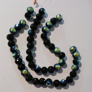 Elegant Black and Blue Irredescent Beads